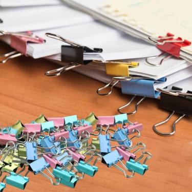 Imagem de Fichário de folhas soltas/mola - plástico durável, comporta 200 folhas para escritório/organização doméstica - cor 40 peças (19 mm)