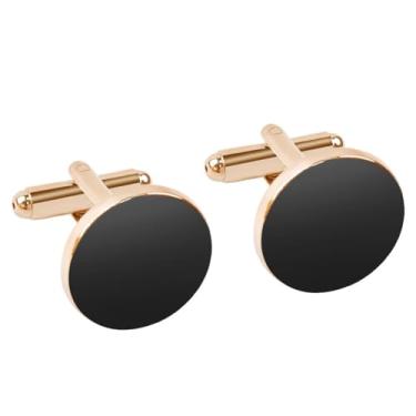 Imagem de Abotoaduras masculinas clássicas douradas prateadas para negócios, casamento, smoking, festas, aniversários, presentes de aniversário, One Size, Metal, Sem Pedra Preciosa