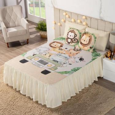 Imagem de Kit Colcha Cobre Leito Casal 7 Peças Estampas Infantil Meninos Meninas