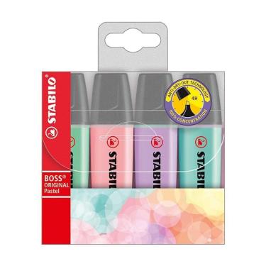 Imagem de Marca Texto Boss Pastel 70/4 2 estojo c/ 4 cores Stabilo
