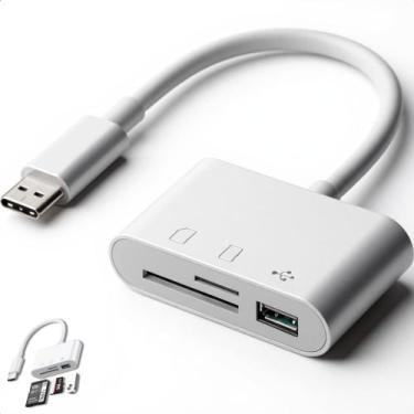 Imagem de Adaptador Leitor Cartão Tipo C OTG USB 3.0 Para Celular Tablet Noteboo
