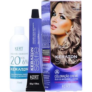 Imagem de Keraton Coloração Permanente Em Creme Para Cabelos Com Cistina E Óleo De Macadâmia Selfie 50G Nº 7.8 Louro Médio Pérola