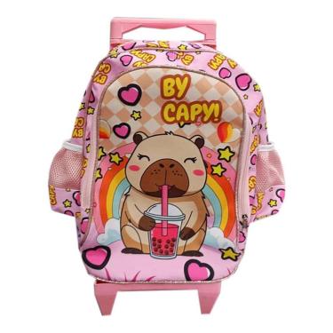 Imagem de Mochila Escolar Infantil com Rodinhas Capivara - GV Bolsas