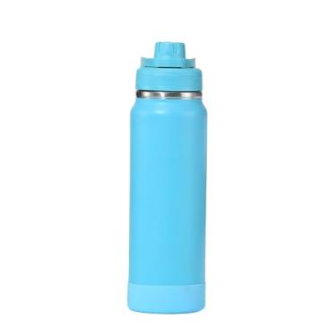 Imagem de Garrafa TéRmica Esportiva em Aço InoxidáVel com Proteção TéRmica em Silicone e AlçA Isolada, 350 ml(azul,600ml)