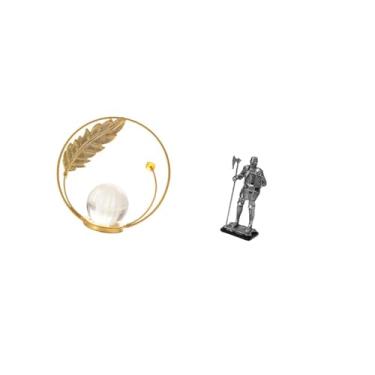 Imagem de Fenteer Escultura de Bola em Metal, Estatueta, Suporte para Mesa, Ornamento para Corredor, Lareira, Quarto, Sala de Estar, Escritório, Entrada, Decoração de C