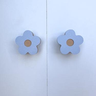 Imagem de 6 Puxadores Flor Azul Infantil Gaveta Cômoda Móveis Porta Quarto