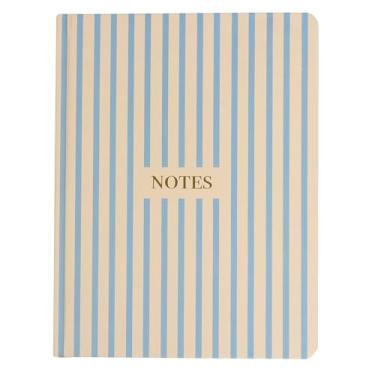 Imagem de Pearhead Diário de capa dura com listras azuis e creme – caderno elegante pautado pela faculdade, 15 x 20 cm, 200 páginas pautadas para trabalho e estudo