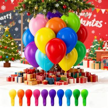 Imagem de Balões de látex arco-íris pacote com 30 balões de hélio de 30 cm de qualidade brilhante cores sortidas para decorações de festa de casamento de aniversário, suprimentos de balões a granel