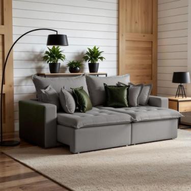 Imagem de Sofá Retrátil 2 Lugares 200cm Siena Linho - Kasacomigo Estofados