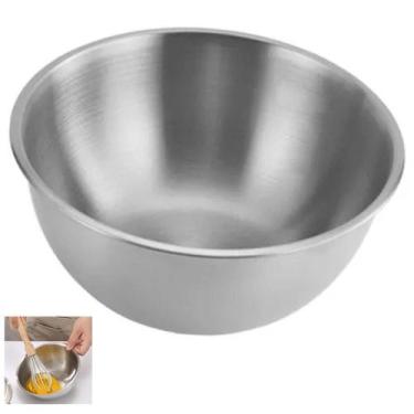 Imagem de Tigela Inox Bacia Bowl Cumbuca Preparo Receita Multiuso Salada Fruta R