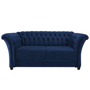 Imagem de Namoradeira Chesterfield Sofia Suede Azul Marinho