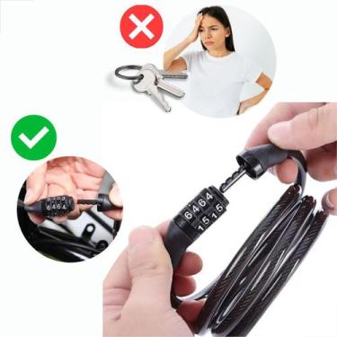 Imagem de Cadeado de Segurança com Senha 4 Dígitos 1,1m Reforçado Bike Bicicleta