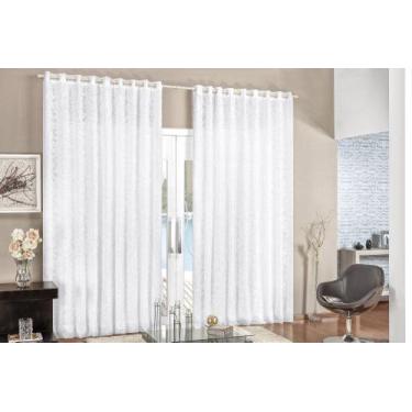 Imagem de Cortina para Quarto Renda Branca 3,00m x 2,80m Tecido Voal Rendinha - 