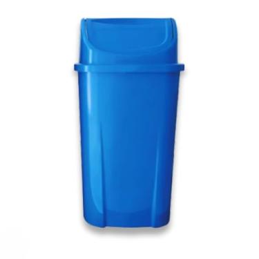 Imagem de Lixeira 60L Vai e Vem Reforçada – Cozinha, Lavanderia, Escritório – Tampa Basculante (Azul)