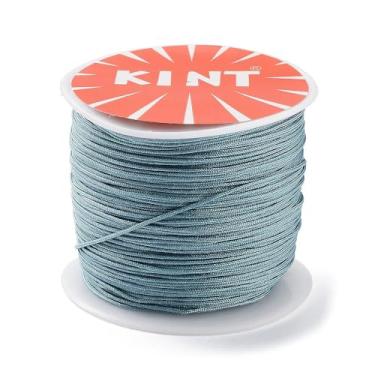 Imagem de Cordão de nylon 45 m para pulseiras, fio de nylon de 0,8 mm, fio de nó chinês para pulseira trançada faça você mesmo, colar de contas, artesanato em macramê, sino de vento, turquesa escura