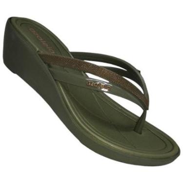 Imagem de Tamanco Anabela Azaleia 18787 Feminino - Verde Militar-Feminino