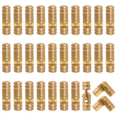 Imagem de Nicerity 30 dobradiças ocultas de latão de 5 x 17 mm, dobradiça invisível, dobra de 270 graus, mini dobradiças de barril para artesanato DIY, caixas de joias de madeira pequenas caixas de madeira