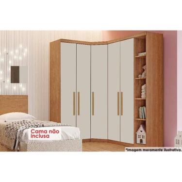 Imagem de Quarto Casal Modulado Rizon 4 Peças (1 Closet + 2 Guarda Roupas + 1 Complemento) Qc215 Freijo Cumaru C- Fendi