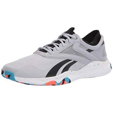 Imagem de Reebok Tênis masculino HIIT Tr Cross Trainer, Cinza/Laranja/Água Radiante, 8.5