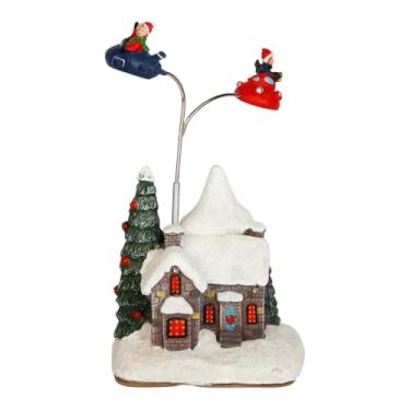 Imagem de Vila Natalina C/Luzes Giratória Avião Gira De Verdade