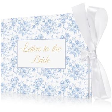 Imagem de Humyoun Livro de convidados de casamento de 21 x 18 cm Cartas para a noiva Livro de recortes de memória de casamento DIY papel em branco scrapbook álbum de fotos sinal de convidado (azul, clássico)