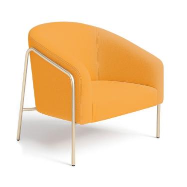 Imagem de Poltrona Sala Industrial Alta Champanhe Stella Bouclê D03 - D'rossi Cor Mostarda