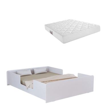Imagem de Cama Montessoriana Casal Infantil Com Proteção Lateral E Colchão