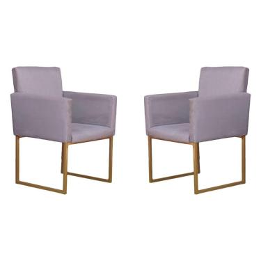 Imagem de Conjunto 02 Poltronas Para Recepção E Sala Klara Suede Cinza