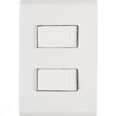 Imagem de Conjunto 4x2 Com 2 Interruptores Simples Tramontina Liz 10 A 250 V Branco Tramontina