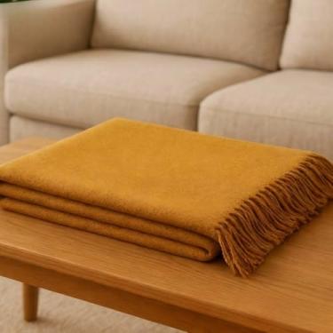 Imagem de Manta de Sofa, Manta para Sofa Grande, 4,00 X 1,8m Decorativa e Capa Protetora Algodão Artesanal Resistente e Duradouro Adequado para uso doméstico(Caramelo King)