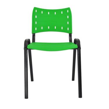 Imagem de Cadeira Iso para Escola Escritório Comércio Verde Base Preta