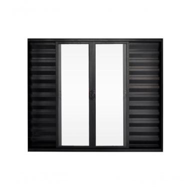 Imagem de Veneziana 6 Folhas De Correr S/grade 1.00 X 1.00 Alumínio Preto Linha Modular - Hale