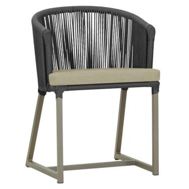 Imagem de Cadeira De Jantar Noronha Alumínio Fendi E7 Trama  Preto