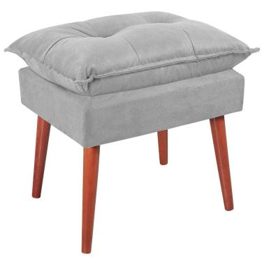 Imagem de Puff Puf Opall Pes Palito 55x40cm Suede Cinza Claro Mpassos Cinza Claro