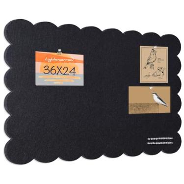 Imagem de Quadro de avisos recortado, quadro de alfinetes de feltro de 91 x 61 cm - Alternativa decorativa de cortiça para parede, quadro de oração autoadesivo com imagem dobrável de 9,5 cm x 5 cm com 20 pinos