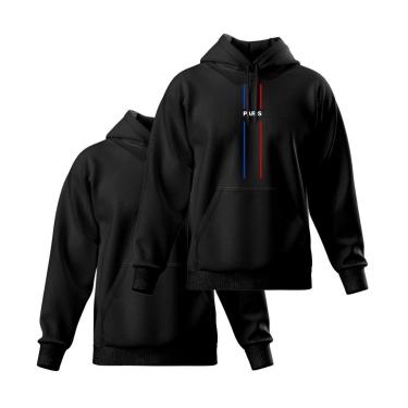 Imagem de Kit 2 Moletom Modelo Canguru Com Capuz Masculino e Feminino Liso Paris Estampado-Masculino