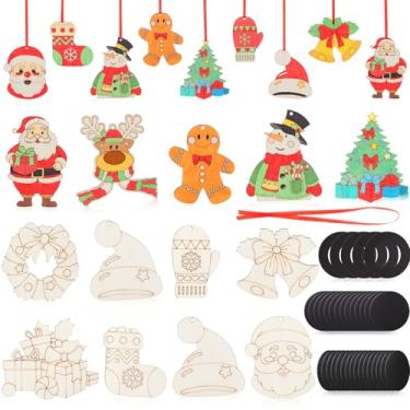 Imagem de Jenaai 72 peças de ímãs de decoração de Natal kit de artesanato geladeira natal decorativo porta geladeira adesivos magnéticos Papai Noel árvore gnomo pão de gengibre ímãs pendurados para decoração de