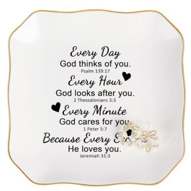 Imagem de Jelershy Presentes cristãos para mulheres, prato, presentes espirituais religiosos inspiradores para mulheres, aniversário, Natal, dia das mães, fé, batismo, presente bíblico