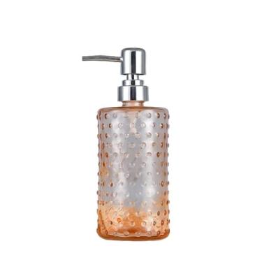 Imagem de Dispensador de sabão Início/Hotel/Banheiro Vidro Push Loção Frasco 500ml Saboneteira Transparente Cilíndrico Azul/Claro Cinza Laranja Rosa(Orange)