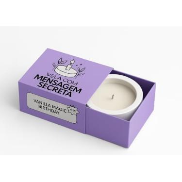 Imagem de Vela Aromática Vanilla com Mensagem Secreta, Aroma Baunilha, Decorativa, Presente para Aniversário