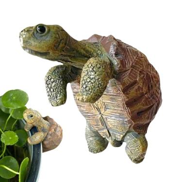 Imagem de Decoração de tartaruga - Estatuetas de tartaruga, bonsai, escultura de resina, estátua de tartaruga, decorações de casa para ambientes internos e externos, quintal, jardim, varanda, pátio, aquário de