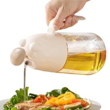 Imagem de Dispensador de óleo para cozinha, recipiente de óleo em forma de urso de 590 ml - Recipiente de molho portátil reutilizável à prova de vazamento para salada, fritura, churrasco, assar, casa