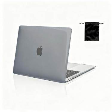 Imagem de Capa rígida compatível com MacBook Air 13,5 polegadas 2025 2024 2023 2022 M4 A3240 M3 A3113 M2 A2681, capa protetora de plástico e bolsa de armazenamento (cinza)