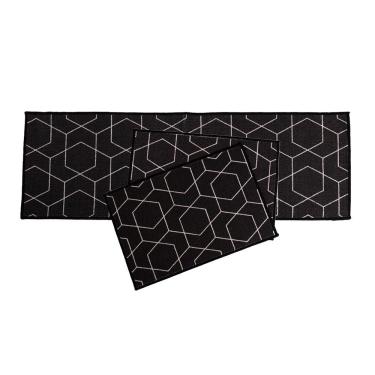 Imagem de Jogo De Cozinha 3 Pçs Geometrico 120x40 - 60x40cm - Uzoo Jogo Cozinha 3 Pecas 120x40-60x40cm Geometrico
