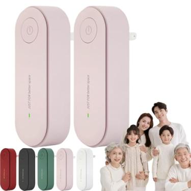 Imagem de Purificador de ar mágico para remoção de mofo e mofo | com filtro de substituição tipo HEPA | Design compacto plug-in para quartos, banheiros, armários e áreas de animais de estimação (rosa, 2)