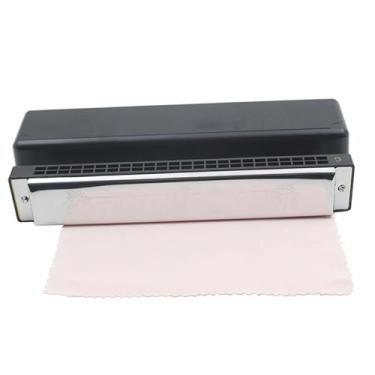 Imagem de Gaita profissional 24 furos chave de C e D tocar dois lados prata tremolo iniciantes tocando instrumentos (tecla C)