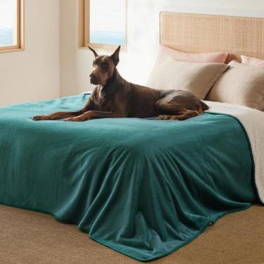 Imagem de Manta Impermeable Bedsure para Cama Sherpa Fleece King Verde
