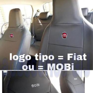 Imagem de jogo de capa para banco automotivo em couro preto  para fiat mobi 2021