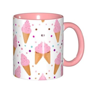 Imagem de Zeraoke Canecas de café criativas impressas em cones de sorvete, personalizadas, presente para a família, tamanho de 325 ml, unissex