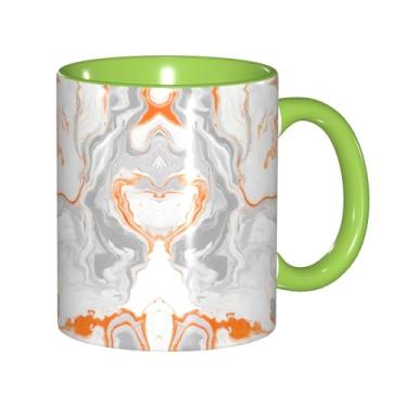 Imagem de Zeraoke Caneca de café criativa com textura de mármore com estampa de respingos de cobre, personalizada, presente para a família, tamanho de 325 ml, unissex